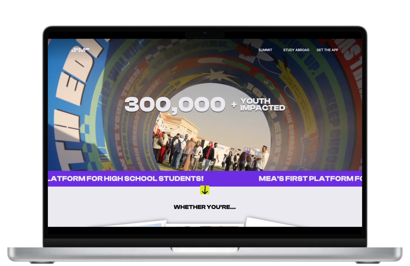 Traverse education platform website on a laptop
